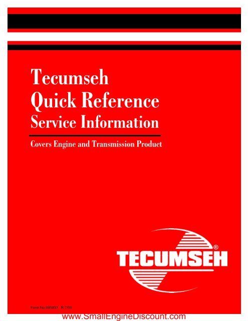 Tecumseh Quick Reference - Small Engine Discount