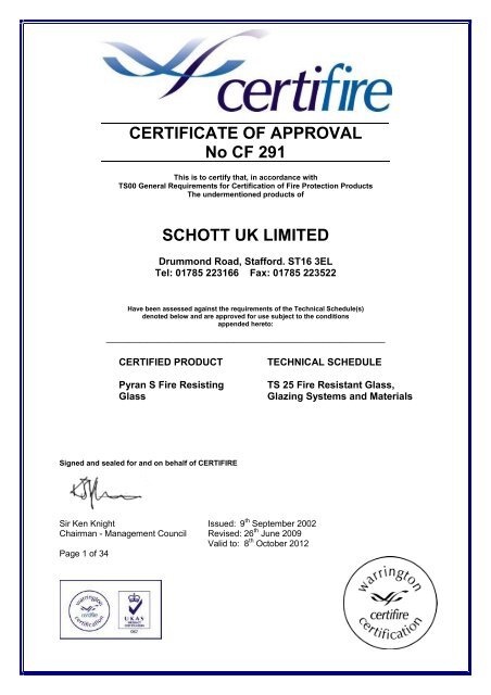 Fire Rated Glass Certification - SmartGlass International