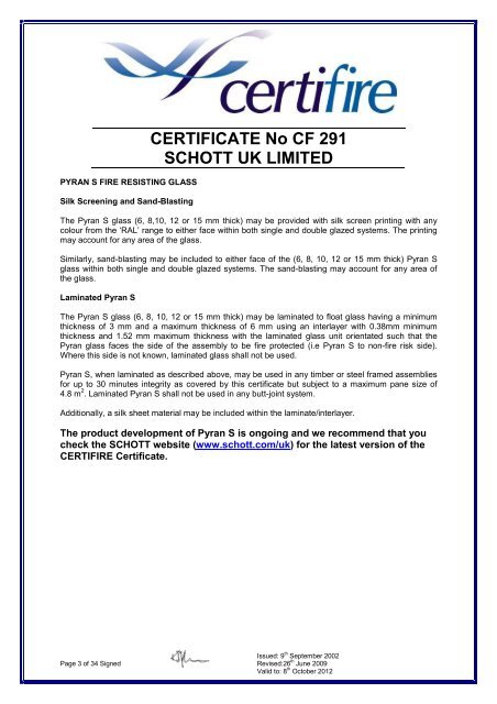 Fire Rated Glass Certification - SmartGlass International