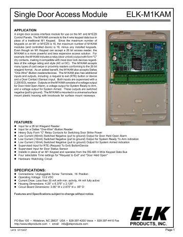 Single Door Access Module ELK-M1KAM - Smarthome