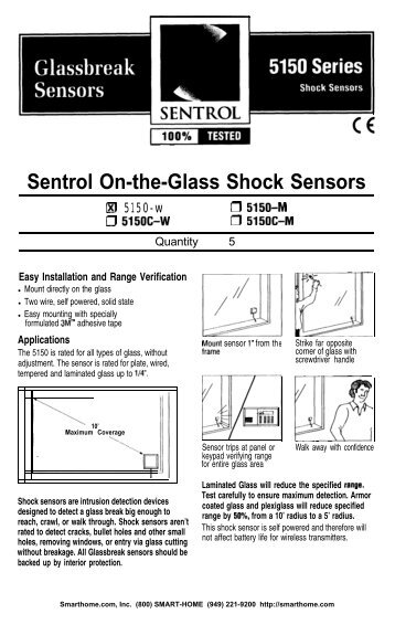 Sentrol On-the-Glass Shock Sensors - Smarthome