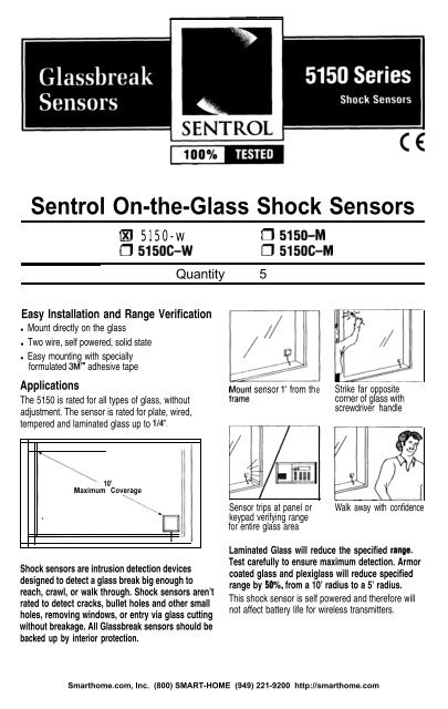 Sentrol On-the-Glass Shock Sensors - Smarthome
