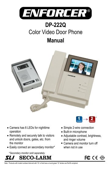 Manual Color Video Door Phone DP-222Q - SECO-LARM