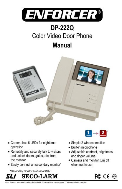 Manual Color Video Door Phone DP-222Q - SECO-LARM