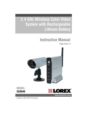 SG8840 - 2.4 GHz Wireless Color Video System with ... - Smarthome