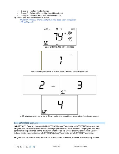 TempLinc Owners Manual - Insteon