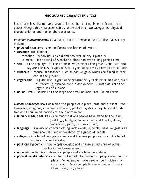 Examples of Physical Characteristics in Humans