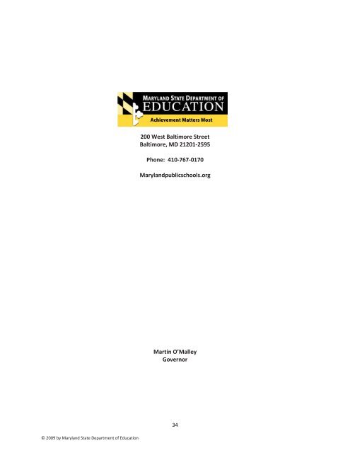 The Maryland State Curriculum for Personal Financial ... - mdk12