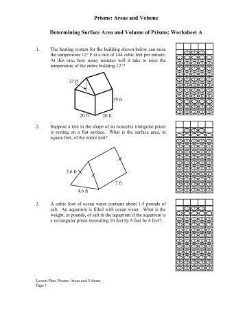 Prisms: Areas and Volume Determining Surface Area and ... - mdk12