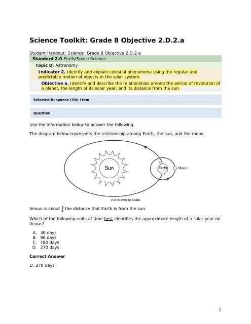 Science grade 8 2.D.2.a - mdk12