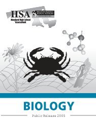 HSA Biology Public Release 2005 - mdk12