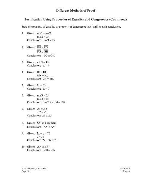 MSDE Geometry Activity: - mdk12