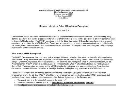 Maryland Model for School Readiness (MMSR ... - mdk12