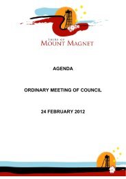 Ordinary Council Meeting Agenda - Shire Of Mount Magnet