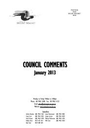 Council Comments - January 2013 - Shire Of Mount Magnet