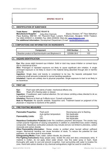 EPOTEC YD 017 SM - Aditya Birla Chemicals