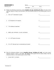 WORKSHEET 2 - Ccchemistry.us