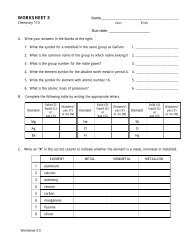 WORKSHEET 3 - Ccchemistry.us