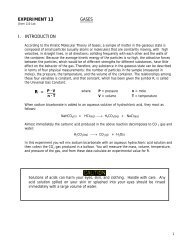 EXPERIMENT 13 GASES I. INTRODUCTION R =