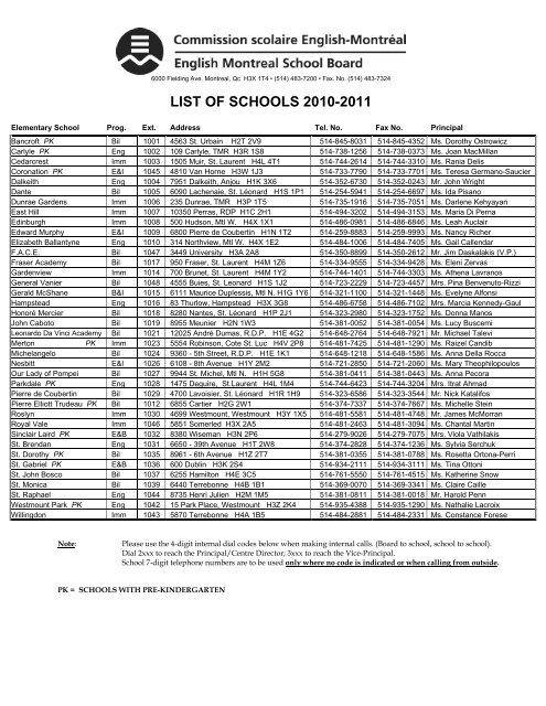 514 483 7200 Fax. English Montreal School Board