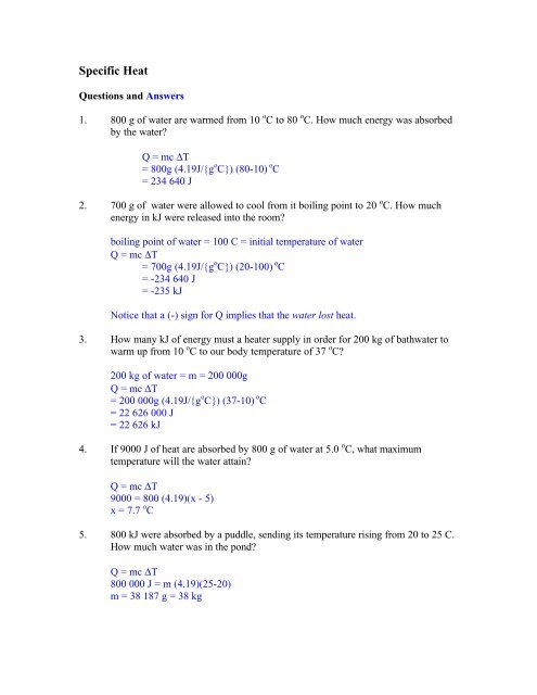 P Specific Heat