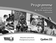 Programme de formation de l'Ã©cole quÃ©bÃ©coise - Version approuvÃ©e