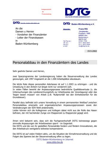 Finanzkassen - DSTG-Baden-Württemberg