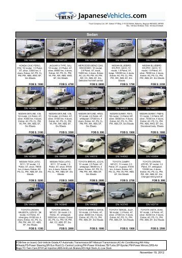 Sedan - JapaneseVehicles.com