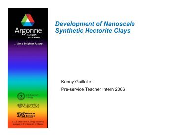 Development of Nanoscale Synthetic Hectorite Clays