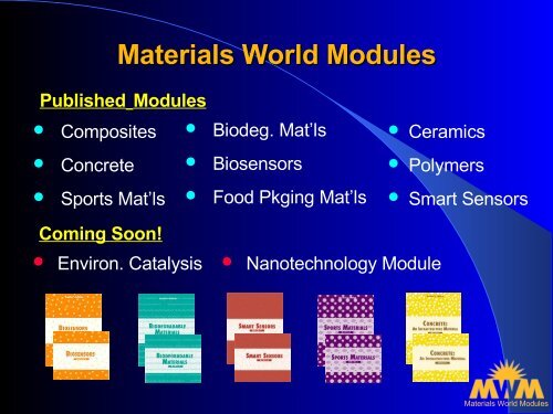 Challenges in STEM Education - Materials World Modules