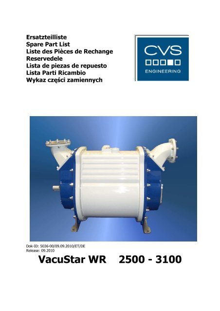 Ersatzteilliste Vacustar WR 2500 3100 - CVS Engineering ...