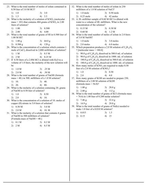 Molarity - Revsworld