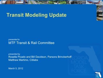 Transit Modeling Guidance by Rosella Picado and ... - FSUTMSOnline
