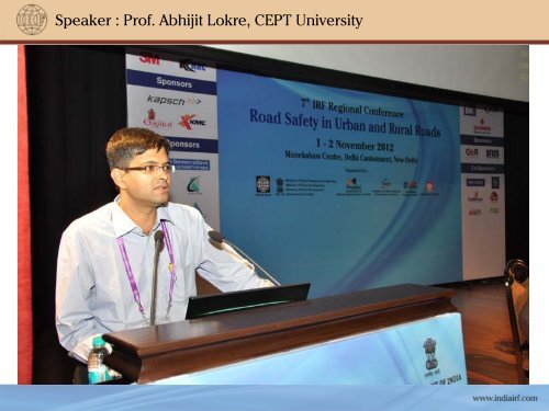 PLENARY SESSION: Road Safety in Urban and ... - IRF India chapter