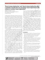 'Dorsal stream dysfunction' and