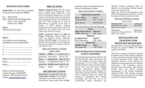 Hands On Handler Training Course Schedule - Washington State ...