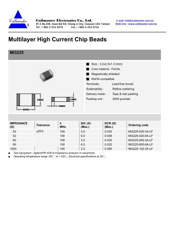 Multilayer High Current Chip Beads