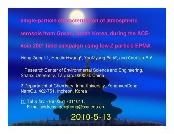 Single-particle characterization of atmospheric aerosols from Gosan ...