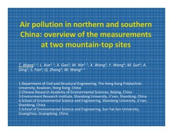 Air pollution in northern and southern China - Desert Research ...