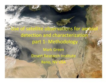 Use of satellite observations for aerosol detection and ...