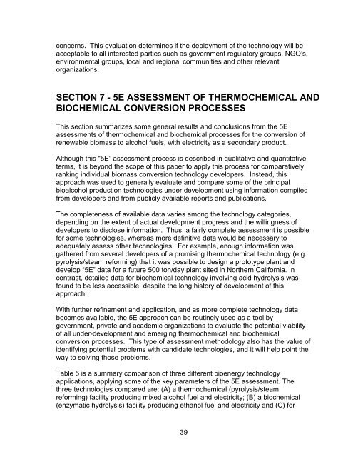 Assessment of Conversion Technologies for Bioalcohol Fuel ...