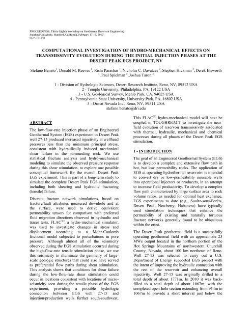 computational investigation of hydro-mechanical effects on ...