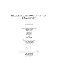 treasure valley road dust study: final report - ResearchGate