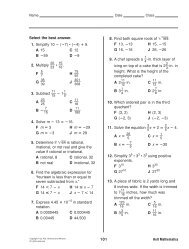 101 Select the best answer. 1. Simplify 10 (7) • (4) 9. A 15 C 12 B 59 ...