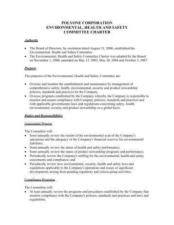 committee charter template your company safety committee charter committee charter template your company safety committee charter