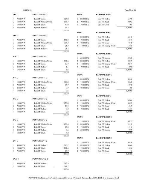 WILFLEXÂ® EPIC MIXING SYSTEM Formulation Guide - PolyOne