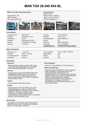 MAN TGX 26.540 6X4 BL - MAN TopUsed Newsletter