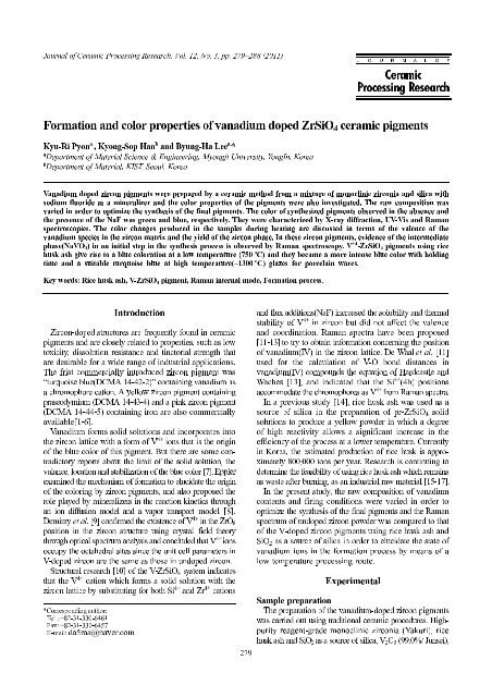 Formation and color properties of vanadium doped ZrSiO4 ceramic ...