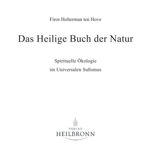 Das Heilige Buch der Natur von Firos Holterman ten Hove (Leseprobe)