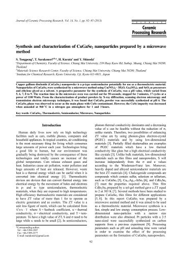 Synthesis and characterization of CuGaSe2 nanoparticles prepared ...
